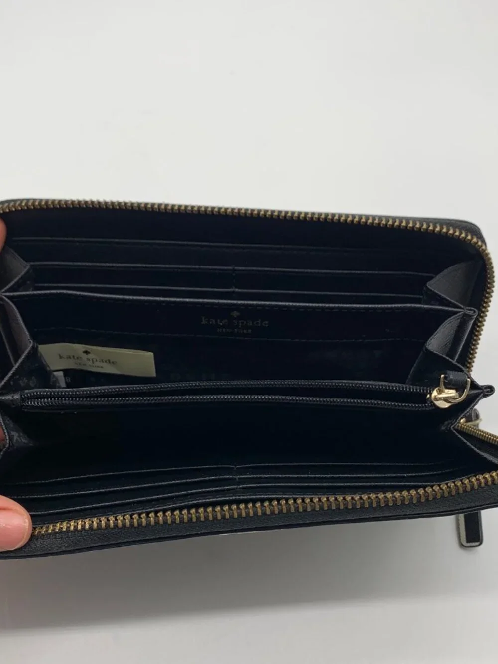 Kate Spade Black & White Saffiano Leather Neda Laurel Way Wallet